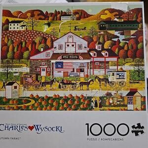 New Sealed Autumn Farms 1000 Piece Jigsaw Puzzle Charles Wysocki